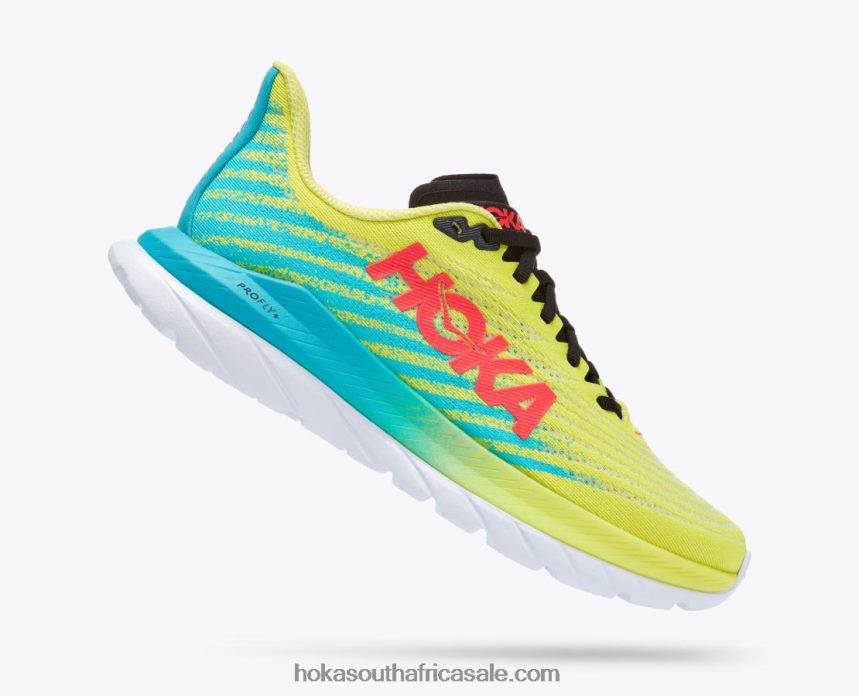 Women Mach 5 Hoka 0TNRBJ29 Evening Primrose/Scuba Blue