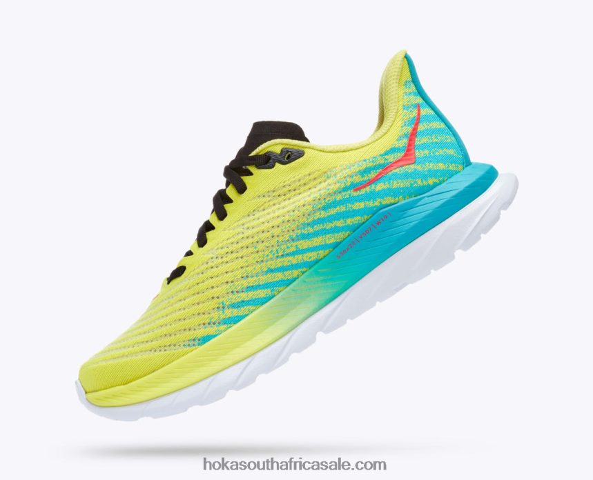 Women Mach 5 Hoka 0TNRBJ29 Evening Primrose/Scuba Blue