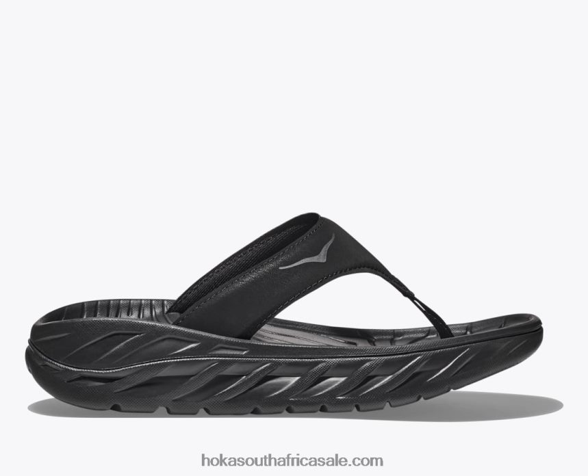 Women ORA Recovery Flip Hoka 0TNRBJ298 Black/Dark Gull Gray
