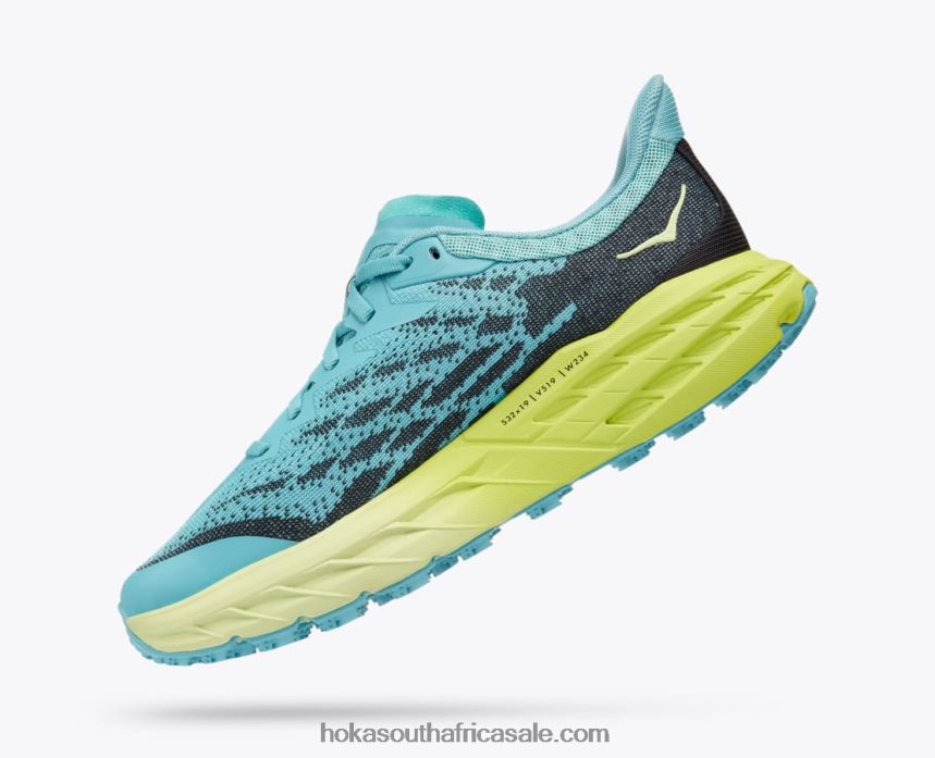 Women Speedgoat 5 Hoka 0TNRBJ105 Coastal Shade/Green Glow