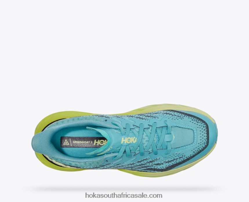 Women Speedgoat 5 Hoka 0TNRBJ105 Coastal Shade/Green Glow