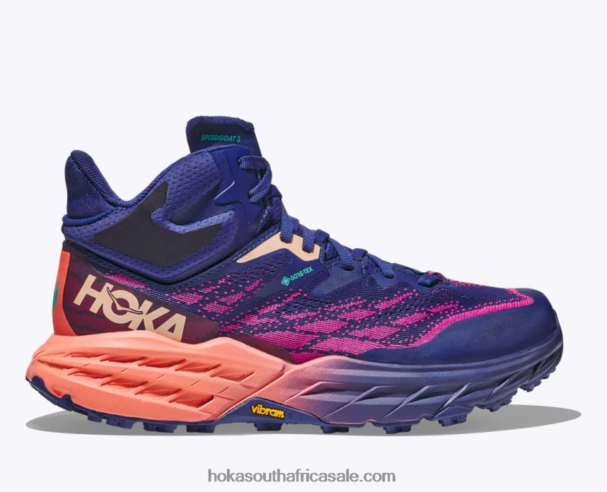 Women Speedgoat 5 Mid GTX Hoka 0TNRBJ97 Bellwether Blue/Camellia