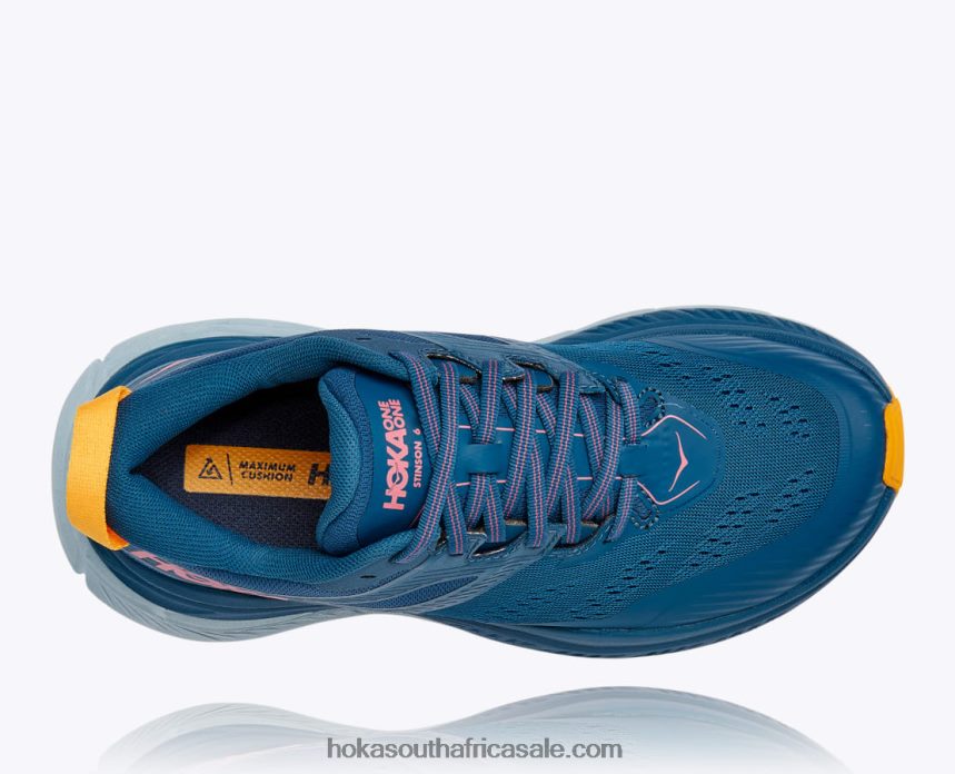 Women Stinson 6 Hoka 0TNRBJ120 Moroccan Blue/Saffron